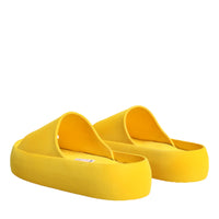 Dolce & Gabbana Yellow Rubber Slides Sandals Beachwear Shoes