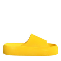 Dolce & Gabbana Yellow Rubber Slides Sandals Beachwear Shoes