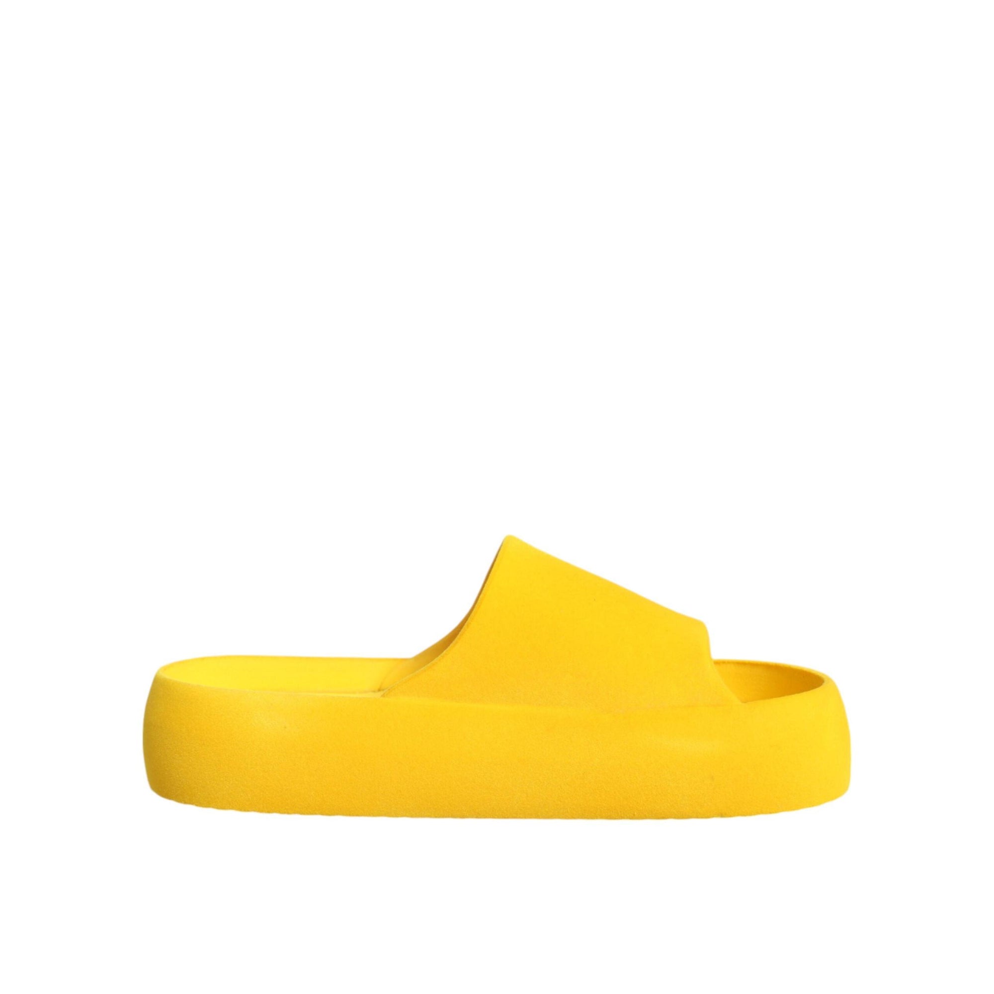 Dolce &amp; Gabbana Yellow Rubber Slides Sandals Beachwear Shoes