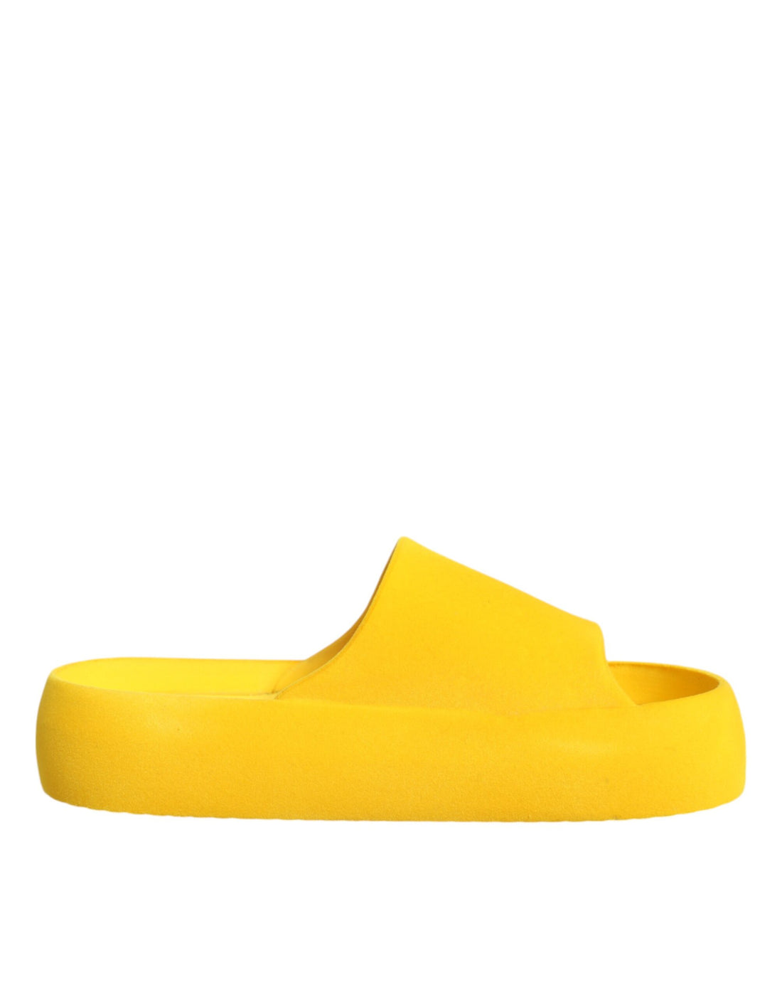 Dolce & Gabbana Yellow Rubber Slides Sandals Beachwear Shoes