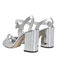 Dolce & Gabbana Silver Mirror Heels KEIRA Sandals Shoes