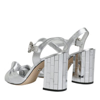 Dolce & Gabbana Silver Mirror Heels KEIRA Sandals Shoes