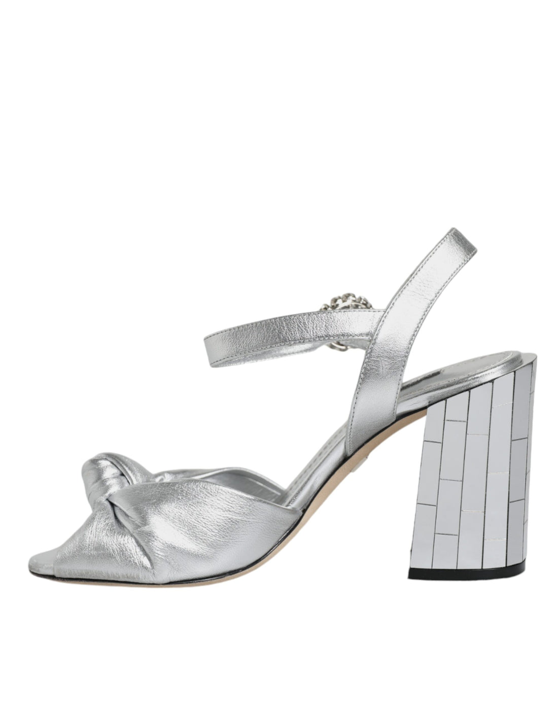 Dolce & Gabbana Silver Mirror Heels KEIRA Sandals Shoes