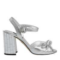 Dolce & Gabbana Silver Mirror Heels KEIRA Sandals Shoes