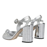 Dolce & Gabbana Silver Mirror Heels KEIRA Sandals Shoes