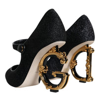 Dolce & Gabbana Black Suede Mary Jane Heel Sandals Shoes