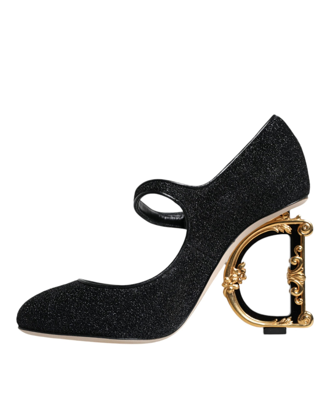 Dolce & Gabbana Black Suede Mary Jane Heel Sandals Shoes