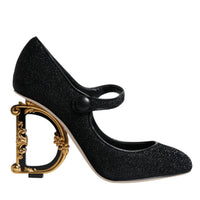 Dolce & Gabbana Black Suede Mary Jane Heel Sandals Shoes