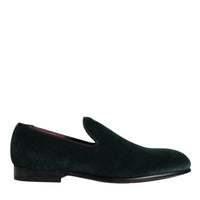 Dolce & Gabbana Green Velvet Slip On Loafers Flats Shoes