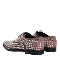 Dolce & Gabbana Brown Strass Embellished Derby Dress Shoes