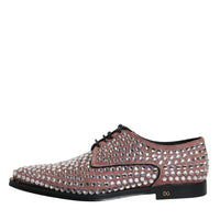 Dolce & Gabbana Brown Strass Embellished Derby Dress Shoes