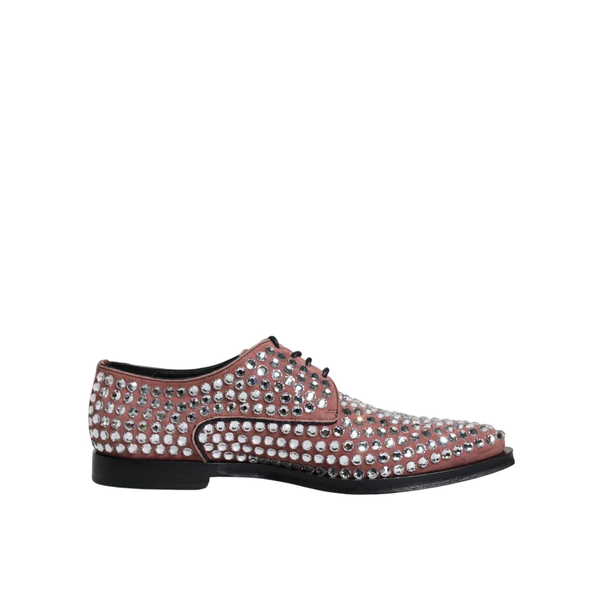 Dolce &amp; Gabbana Brown Strass Embellished Derby Dress Shoes