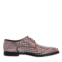 Dolce & Gabbana Brown Strass Embellished Derby Dress Shoes