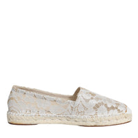 Dolce & Gabbana White Lace Viscose Espadrilles Flats Shoes