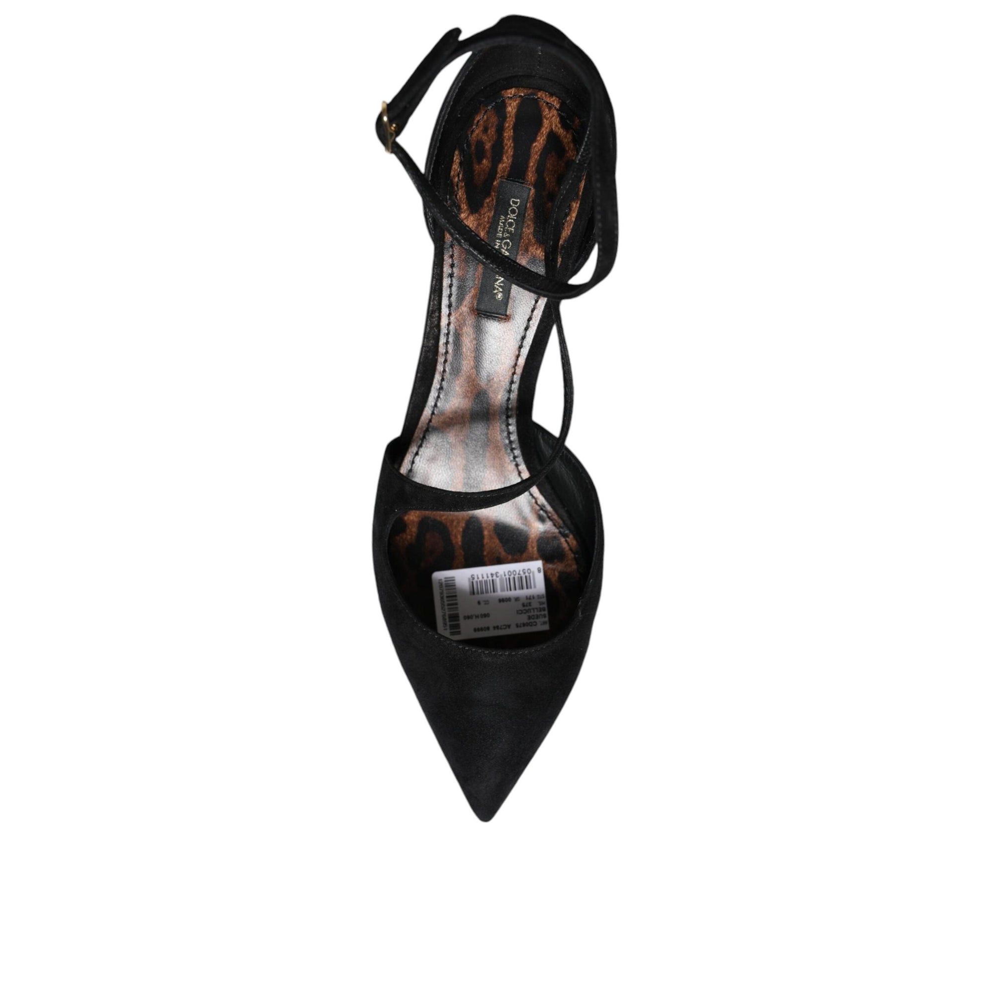 Dolce &amp; Gabbana Black Suede Ankle Strap Heels Pumps Shoes