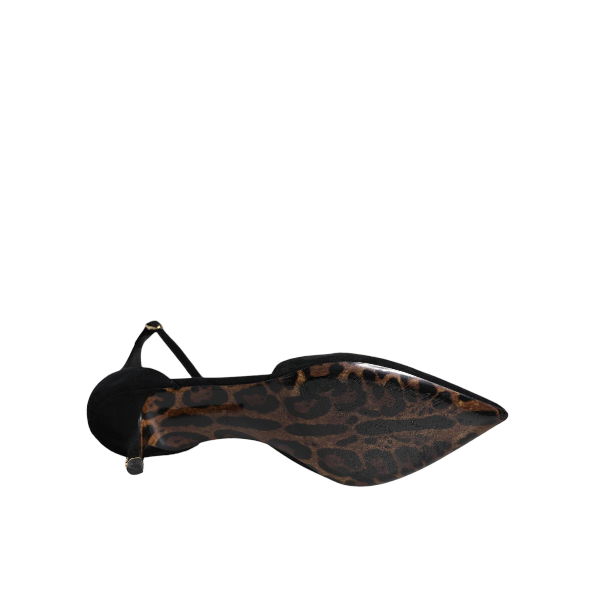 Dolce &amp; Gabbana Black Suede Ankle Strap Heels Pumps Shoes