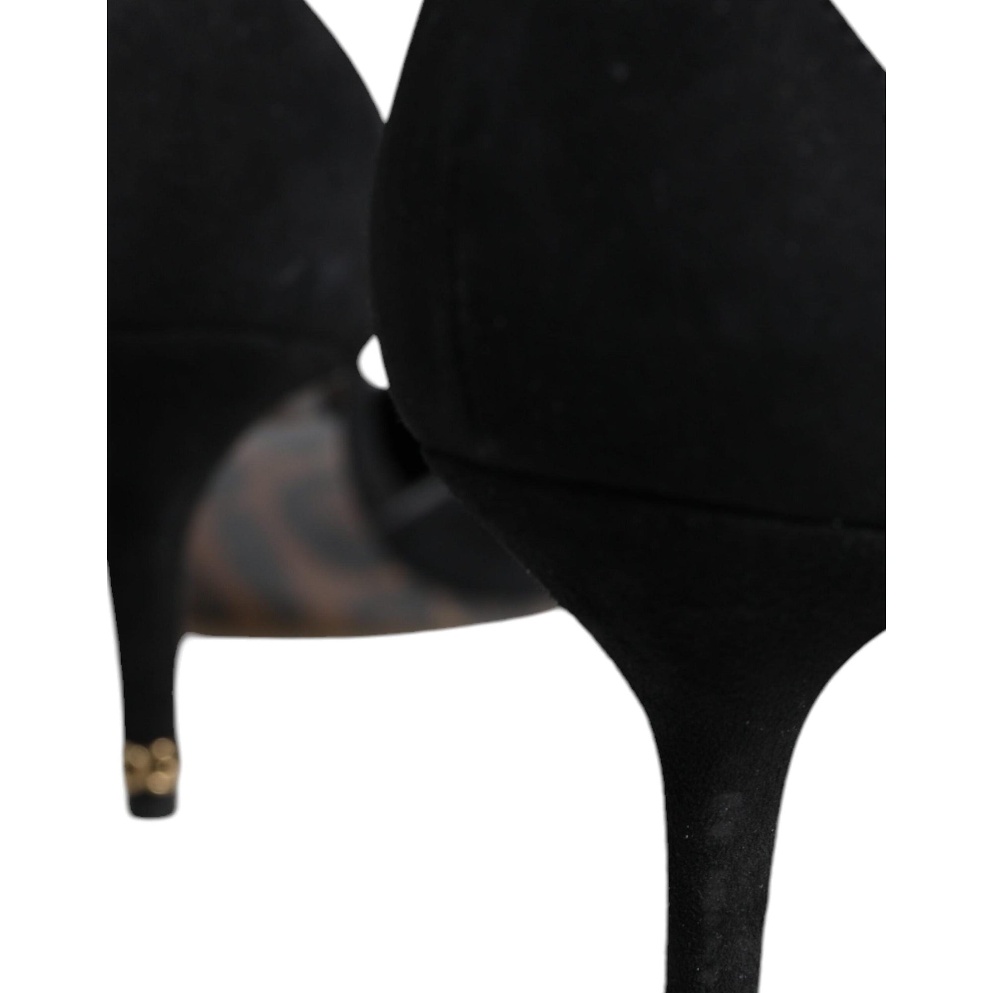Dolce &amp; Gabbana Black Suede Ankle Strap Heels Pumps Shoes