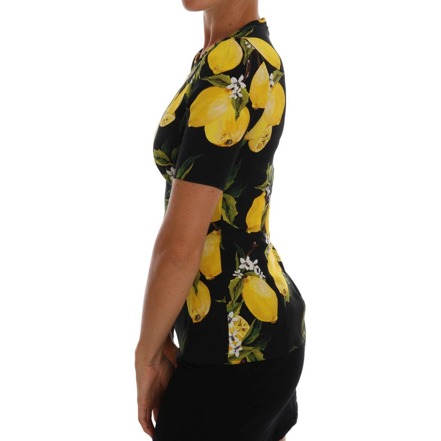 Dolce & Gabbana Sicilian Lemon Print Silk Blouse