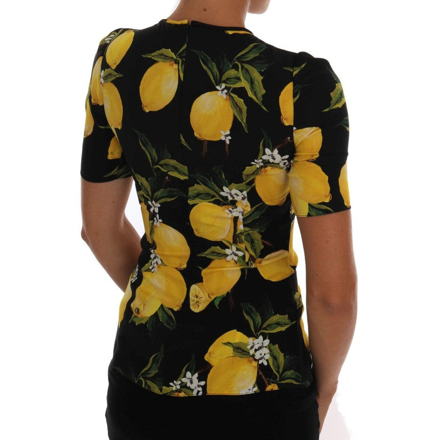 Dolce & Gabbana Sicilian Lemon Print Silk Blouse