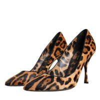 Dolce & Gabbana Brown Leopard Calf Hair Heels Pumps Shoes