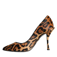 Dolce & Gabbana Brown Leopard Calf Hair Heels Pumps Shoes