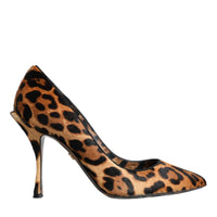 Dolce & Gabbana Brown Leopard Calf Hair Heels Pumps Shoes