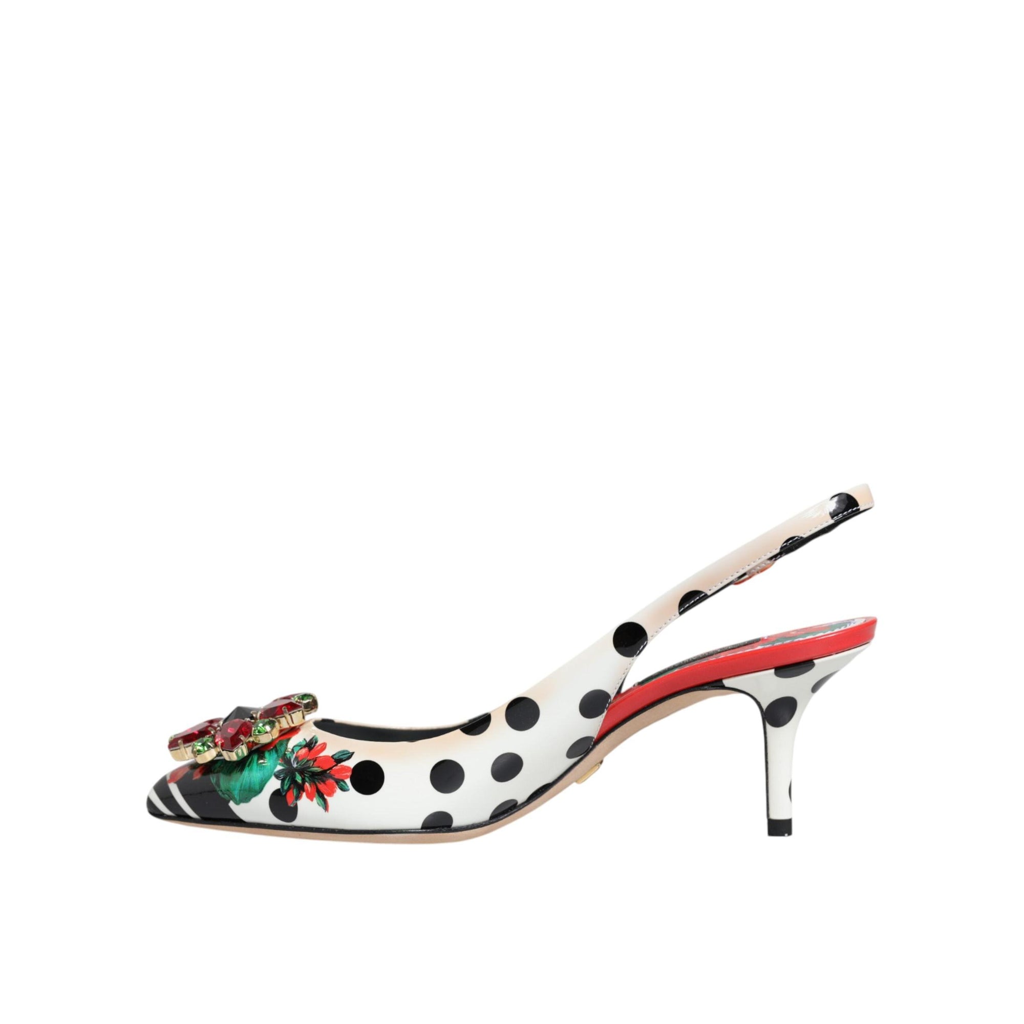 Dolce &amp; Gabbana Multicolor Crystal Heels Slingback Shoes
