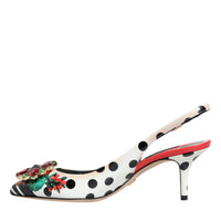 Dolce & Gabbana Multicolor Crystal Heels Slingback Shoes