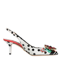 Dolce & Gabbana Multicolor Crystal Heels Slingback Shoes