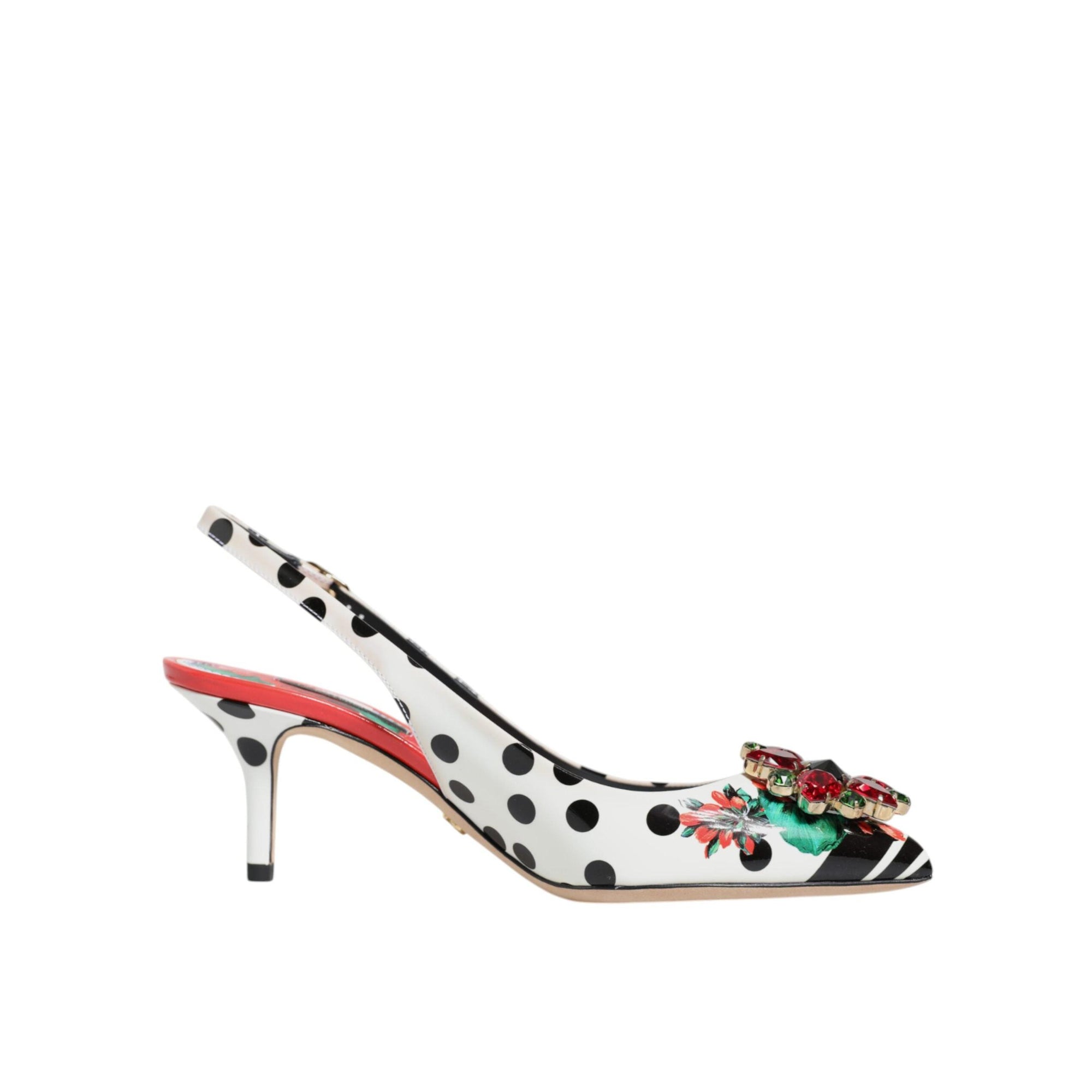 Dolce &amp; Gabbana Multicolor Crystal Heels Slingback Shoes