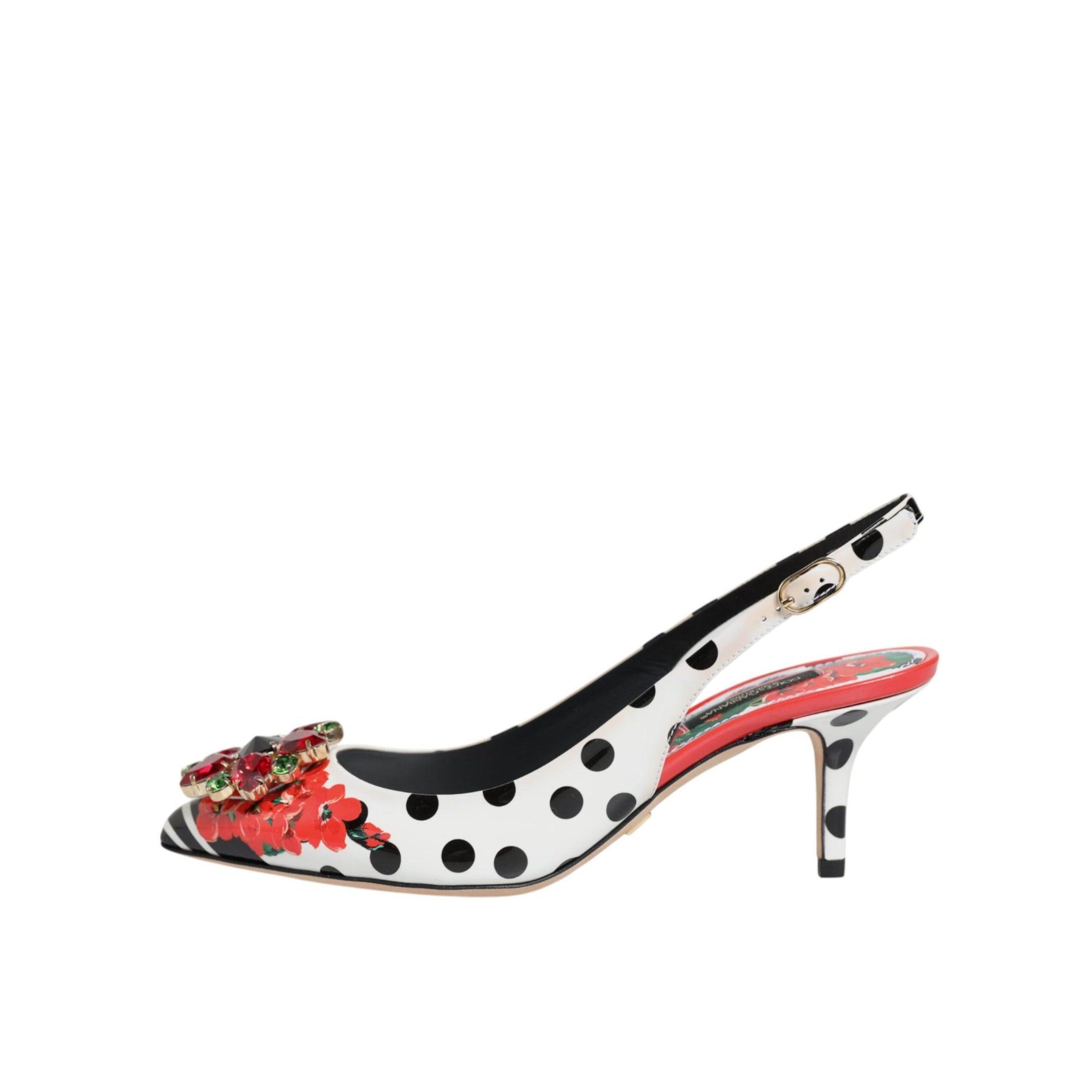Dolce &amp; Gabbana Multicolor Crystal Heels Slingback Shoes