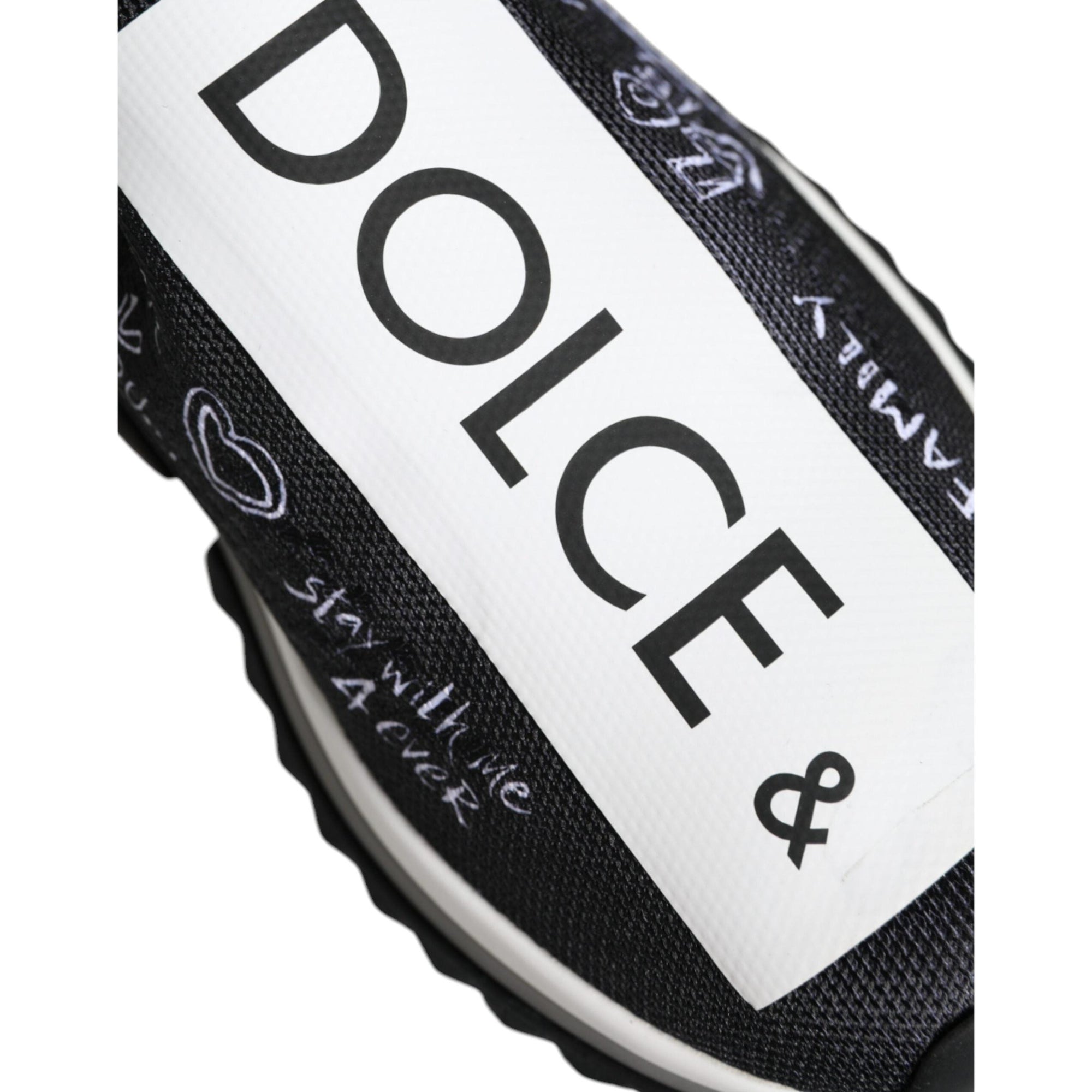 Dolce &amp; Gabbana Black White Sorrento Low Top Sneakers Shoes