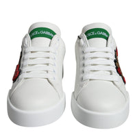 Dolce & Gabbana White Love Patch Portofino Sneakers Shoes