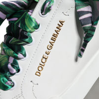 Dolce & Gabbana White Leather Portofino Low Top Sneakers Shoes