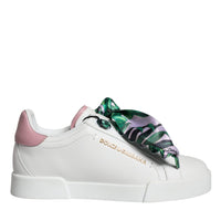 Dolce & Gabbana White Leather Portofino Low Top Sneakers Shoes