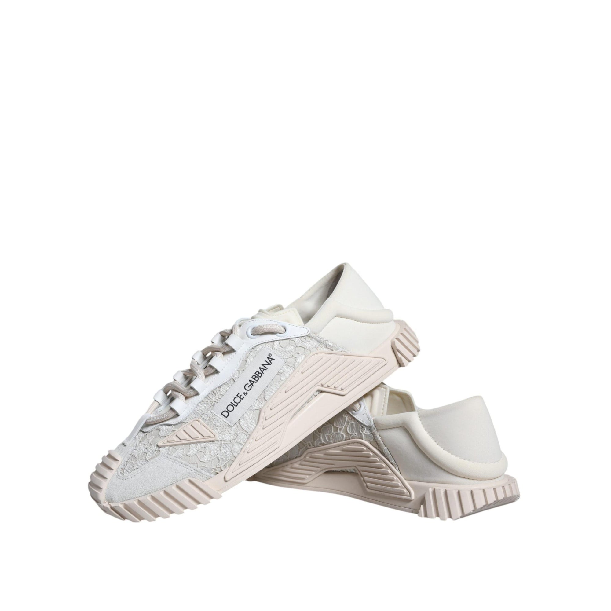 Dolce &amp; Gabbana White Lace NS1 Low Top Sneaker Sports Shoes