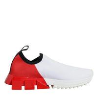 Dolce & Gabbana White Red Low Top Sorrento Men Sneakers Shoes