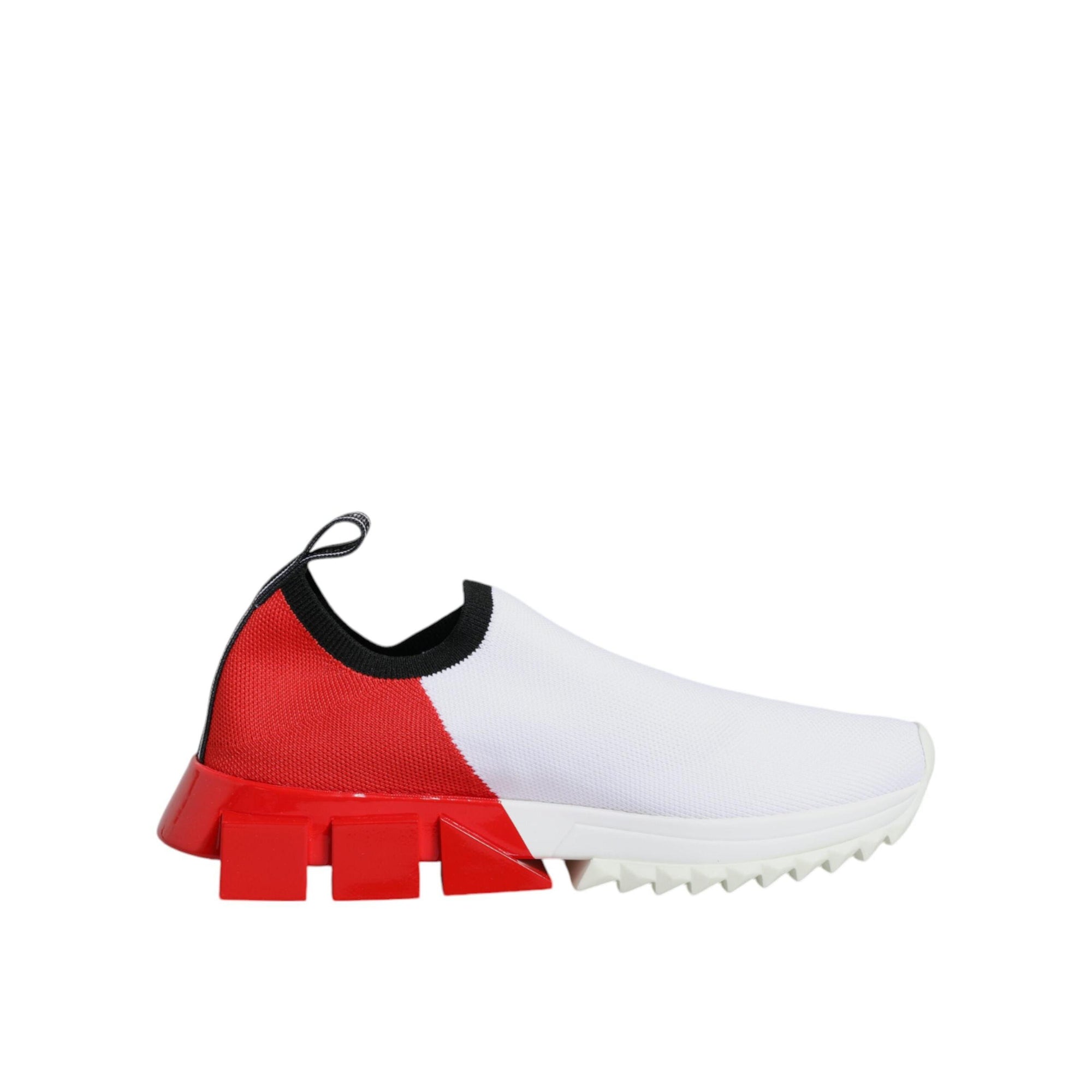 Dolce &amp; Gabbana White Red Low Top Sorrento Men Sneakers Shoes