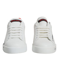 Dolce & Gabbana White Red Portofino Low Top Sneakers Shoes