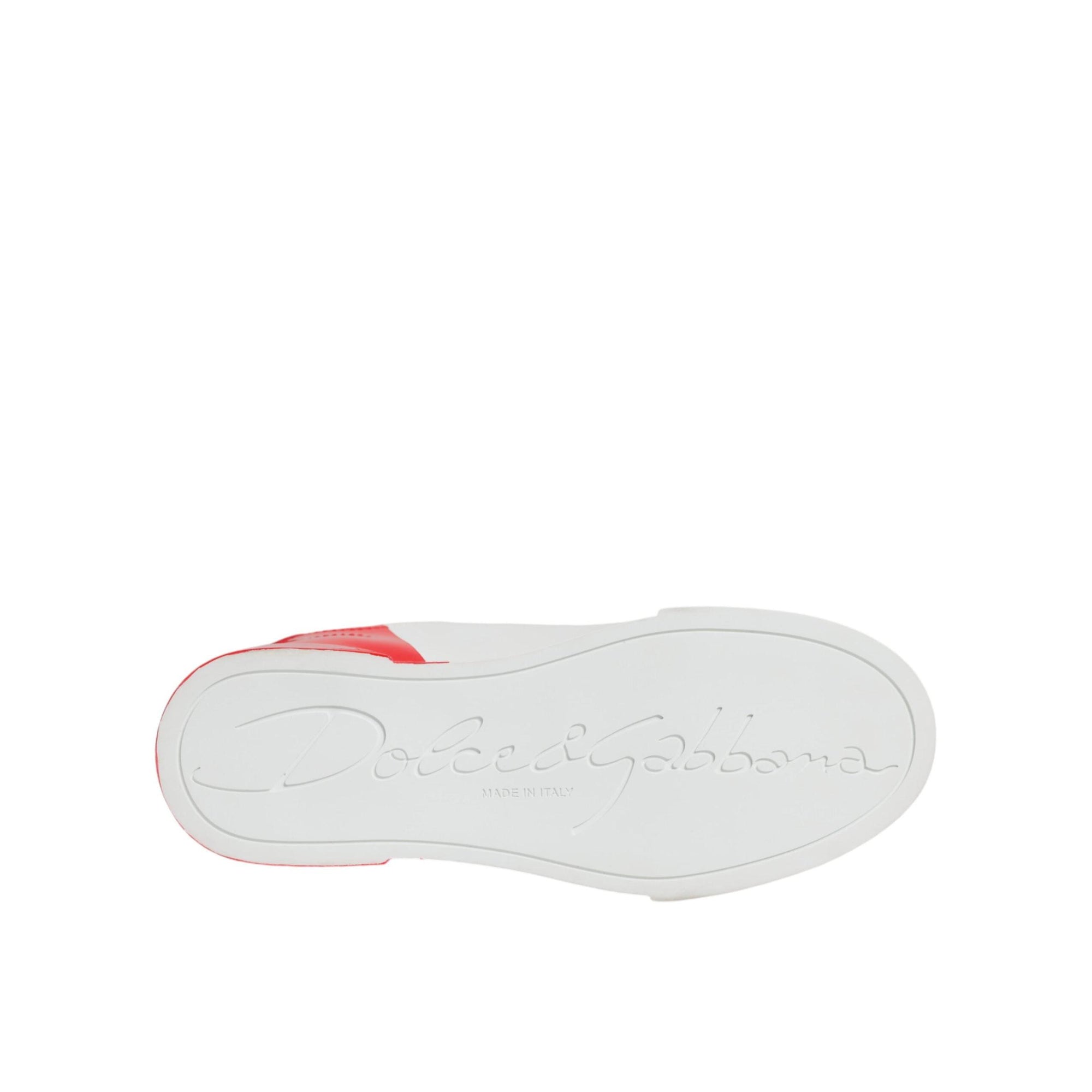Dolce &amp; Gabbana White Red Portofino Low Top Sneakers Shoes