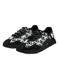 Dolce & Gabbana Black Logo Lace Up Low Top NS1 Sneakers Shoes