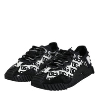 Dolce & Gabbana Black Logo Lace Up Low Top NS1 Sneakers Shoes