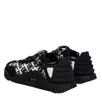 Dolce & Gabbana Black Logo Lace Up Low Top NS1 Sneakers Shoes