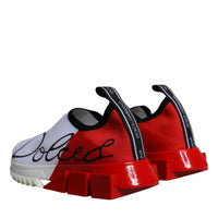 Dolce & Gabbana White Red Low Top Sorrento Men Sneakers Shoes