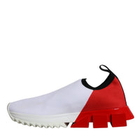 Dolce & Gabbana White Red Low Top Sorrento Men Sneakers Shoes