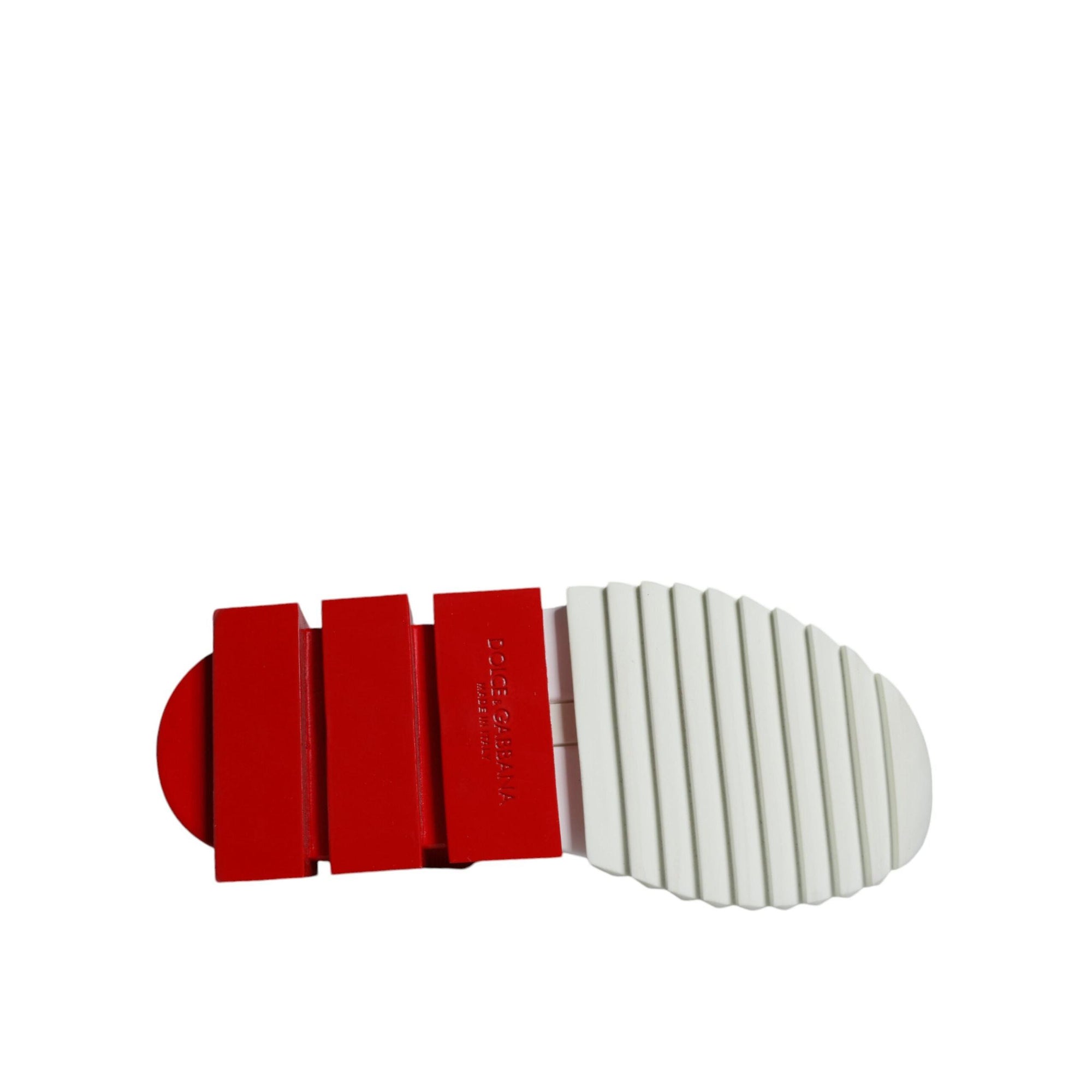 Dolce &amp; Gabbana White Red Low Top Sorrento Men Sneakers Shoes
