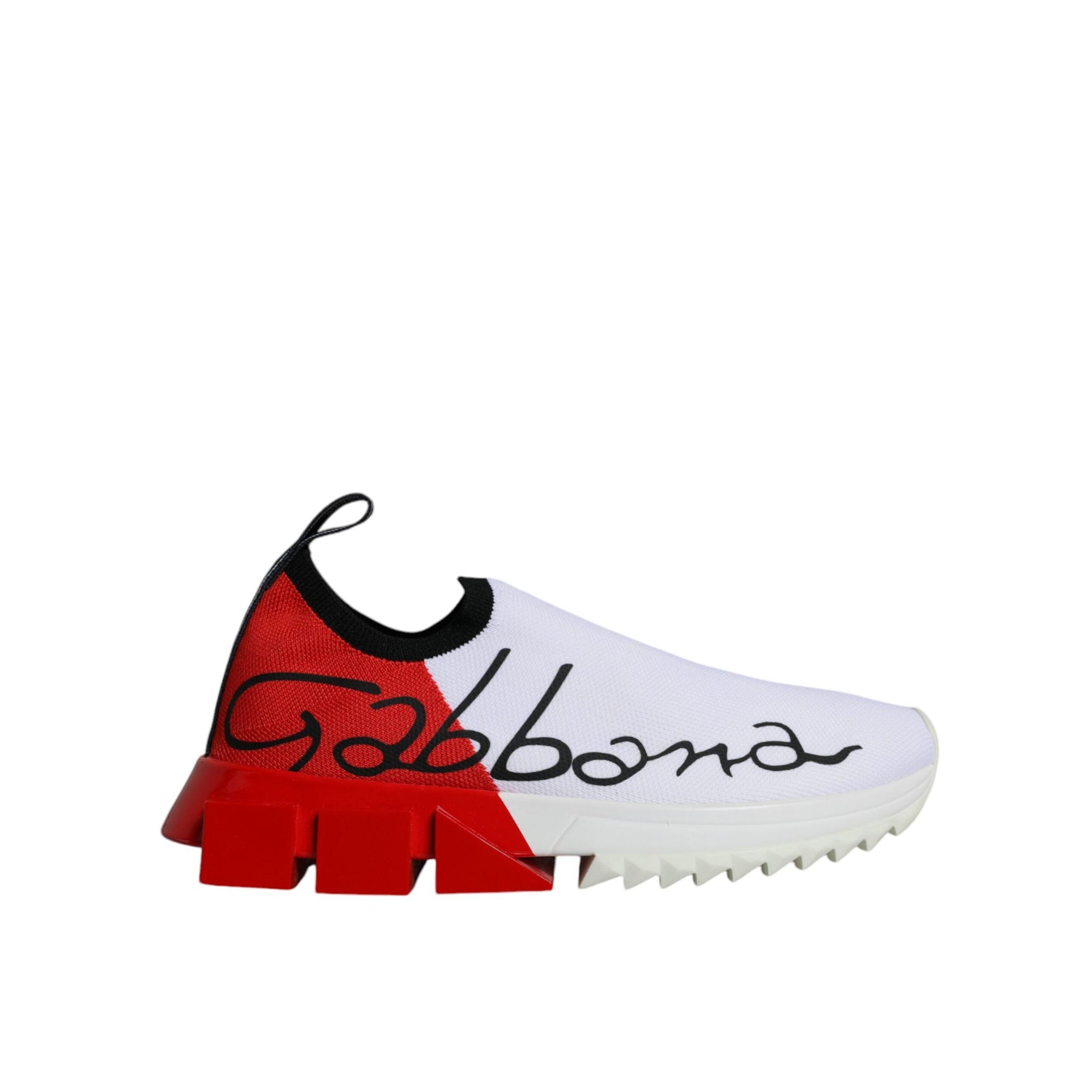 Dolce &amp; Gabbana White Red Low Top Sorrento Men Sneakers Shoes