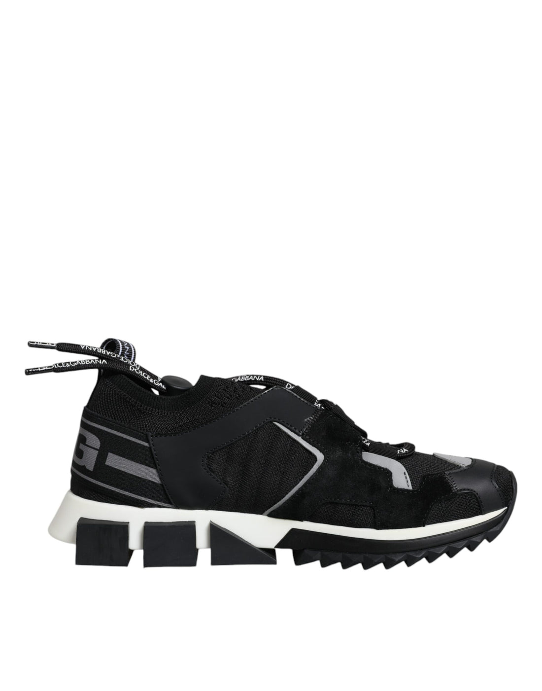 Dolce & Gabbana Black Mesh Sorrento Trekking Sneakers Shoes