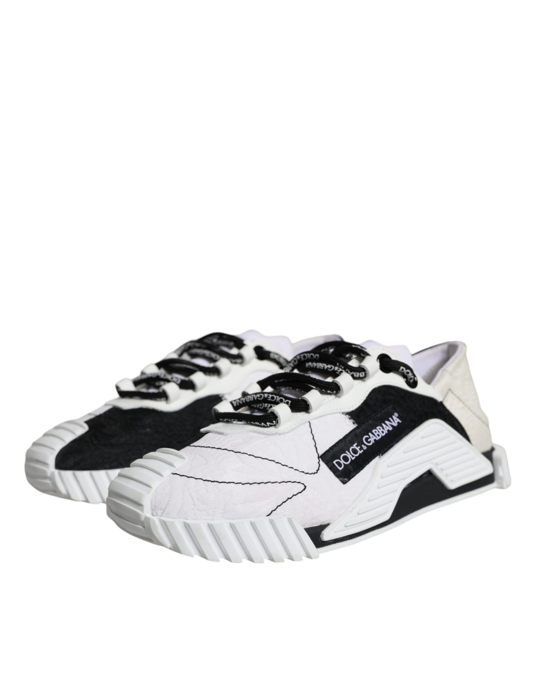 Dolce & Gabbana White Black Low Top NS1 Sneakers Shoes