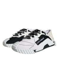 Dolce & Gabbana White Black Low Top NS1 Sneakers Shoes